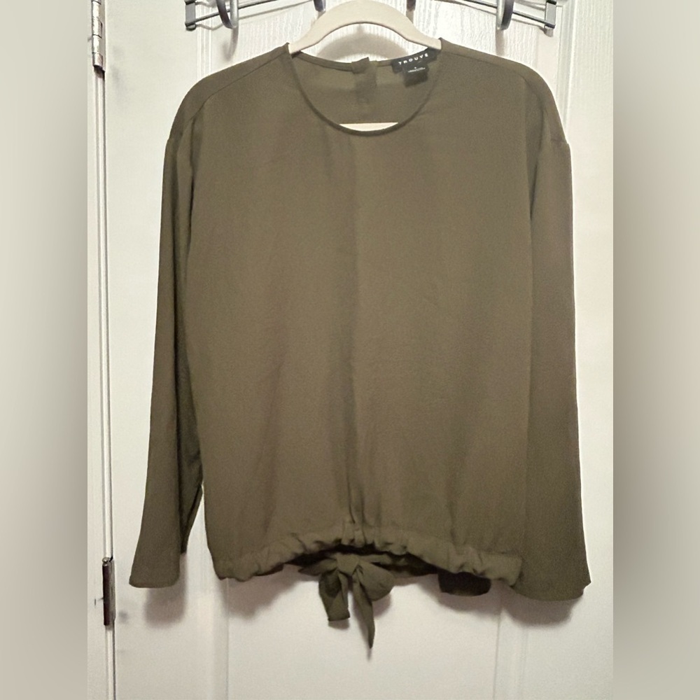 Trouvé Women’s Small Olive green blouse pullover long sleeve